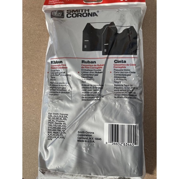 1-Smith Corona Typewriter Black Ribbon H63446 & 1-Lift Off Tape H59048•Refills - Picture 4 of 6